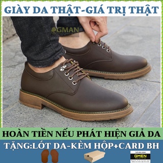 Giày da nam dây buộc chất liệu da thật 100% đế cao su bảo hành 12 tháng TK0555