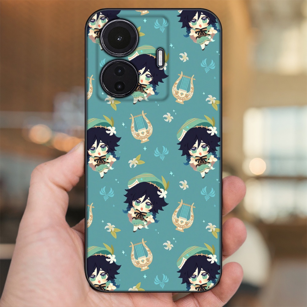 Ốp lưng Vivo T1 5G viền đen in hình Venti Genshin Impact