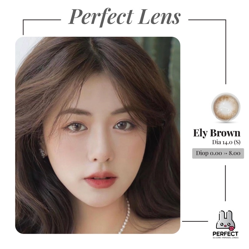 Lens Mắt , Kính Áp Tròng ELY BROWN Có Độ Cận và Không Độ, DIA 14.0 ,Cho Mắt Nhạy Cảm Giá Sale