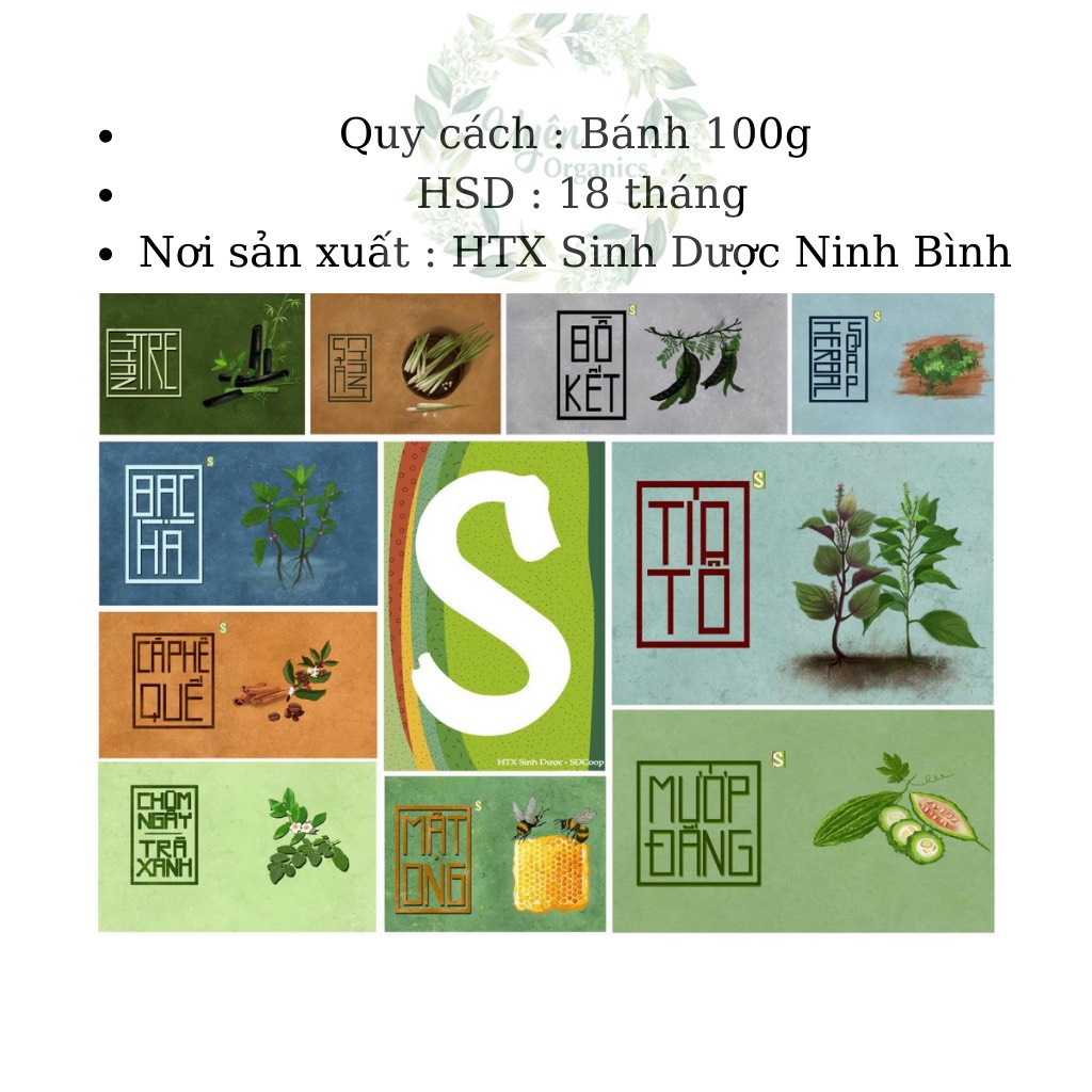 XÀ BÔNG SINH DƯỢC THIÊN NHIÊN ĐỦ 10 LOẠIGIÁ NIÊM YẾT,TẶNG TÚI LƯỚISOAP Tắm,rửa tay