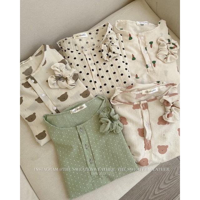 BỘ NGỦ ĐŨI NHĂN HÀN QUỐC / BỘ PIJAMA HÀN/  BỘ NGỦ BỘ MẶC NHÀ CUTE