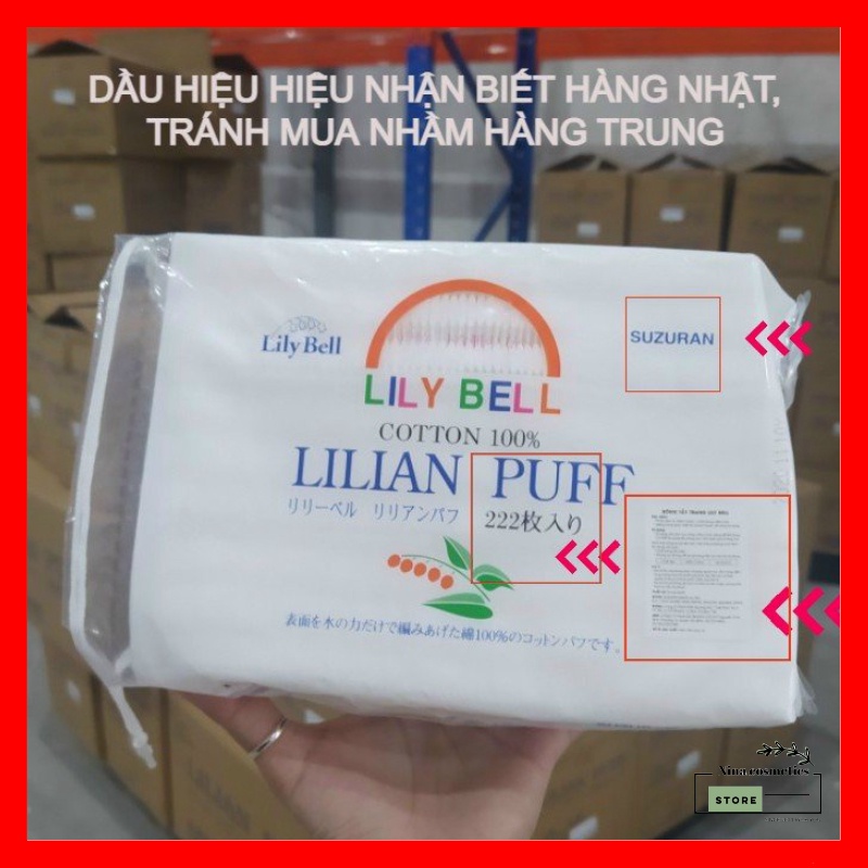 Bông Tẩy Trang Lily Bell Suzuran Nhật Bản 222 Miếng