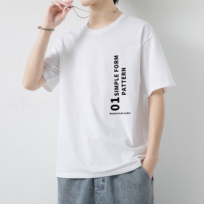 Áo Thun Cotton Ngắn Tay Dáng Rộng Thời Trang Hàn Quốc Dành Cho Nam