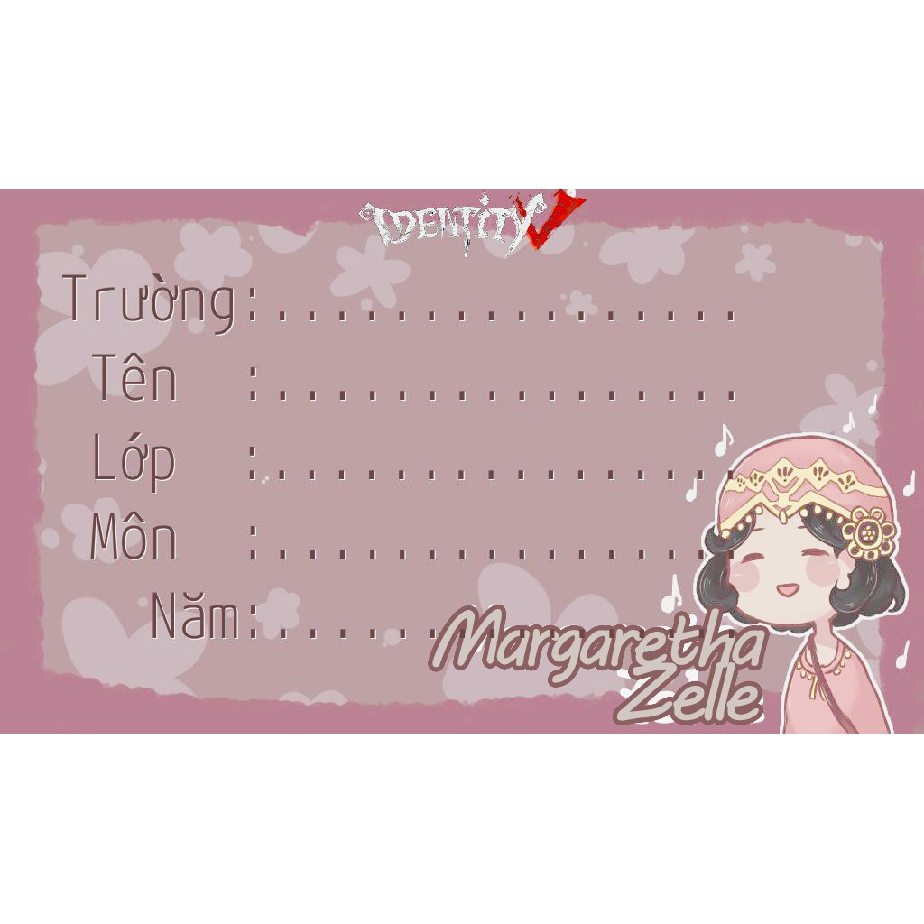 Nhãn vở anime Identity V ( 3 mẫu mới)- 1 set 16 nhãn vở - giá 10k