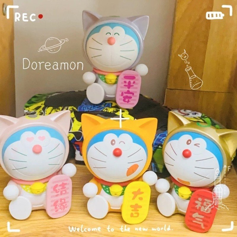 Quà Giáng Sinh Noel Mô Hình Mèo Doremon Phúc Lộc Tài - Đại Cát Đại Lợi - Hồng Phát - Khoẻ Mạnh - May Mắn
