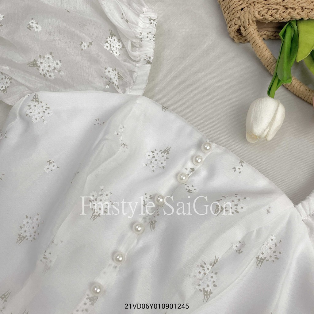 Đầm tay phồng phối nút ngọc có lót ullzang thời trang nữ FMStyle SaiGon 21VD06Y010901 | BigBuy360 - bigbuy360.vn