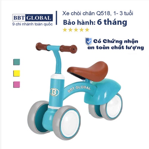 [Mã LIFEM1 giảm 50k đơn 99k] Xe chòi chân cho bé 1 tuổi Q518 BBT Global, Xe chòi chân thăng bằng cho bé, bảo hành 6tháng