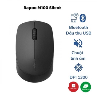 Chuột Bluetooth không dây RAPOO M100 Silent ( 2 chế độ kết nối 2.4Ghz &Bluetooth)