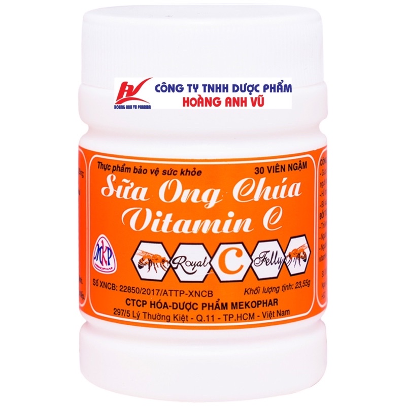 KẸO NGẬM SỮA ONG CHÚA VITAMIN  C - CHAI 30 VIÊN