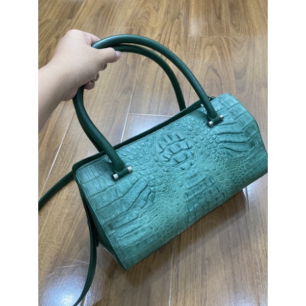 TÚI TRỐNG DA sấ.u  màu xanh độc lạ