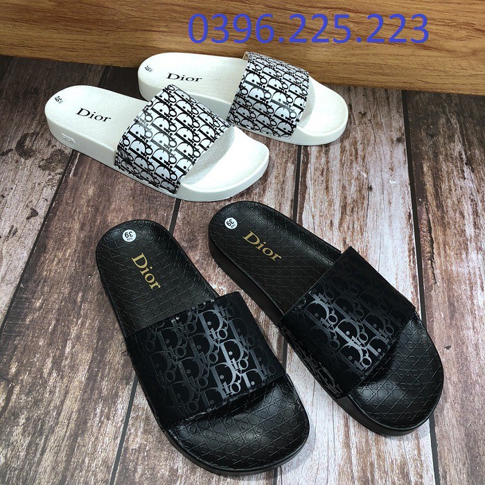 Dép quai ngang❤️FREESHIP❤️ Dép DIOR  đế mềm màu đen dành cho nam nữ cực đẹp xịn sò