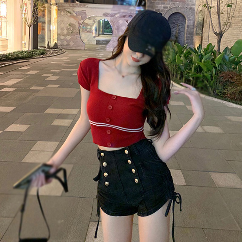 Áo Thun Tay Ngắn Họa Tiết Sọc Ngang Thời Trang Dành Cho Nữ