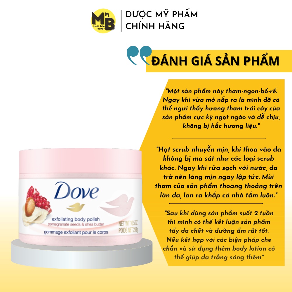 Tẩy tế bào chết Dove Lựu Bơ và Mắc Ca Sữa 225ml