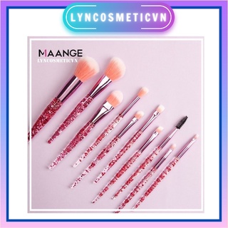 Set cọ trang điểm , makeup chuyên nghiệp kim tuyến Maange 10 cây
