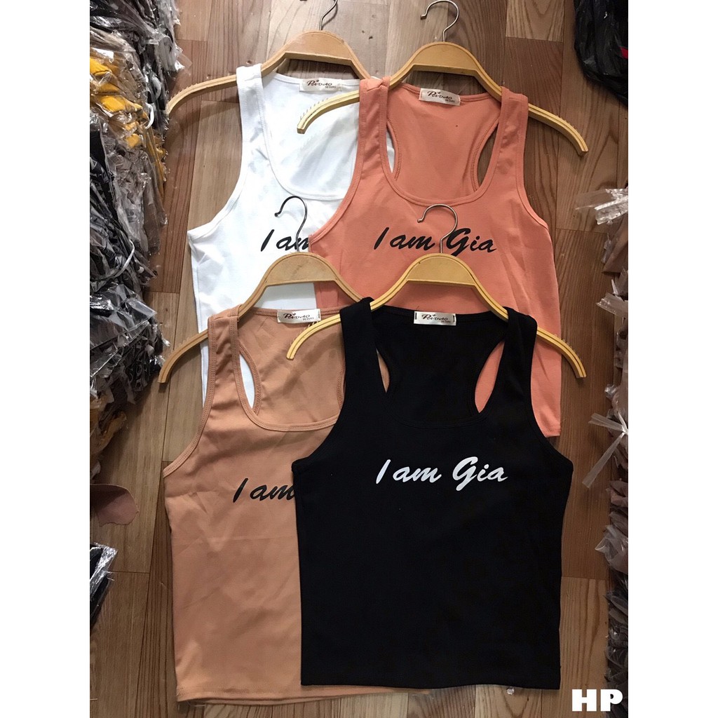 Áo ba lỗ in chữ I'm gia