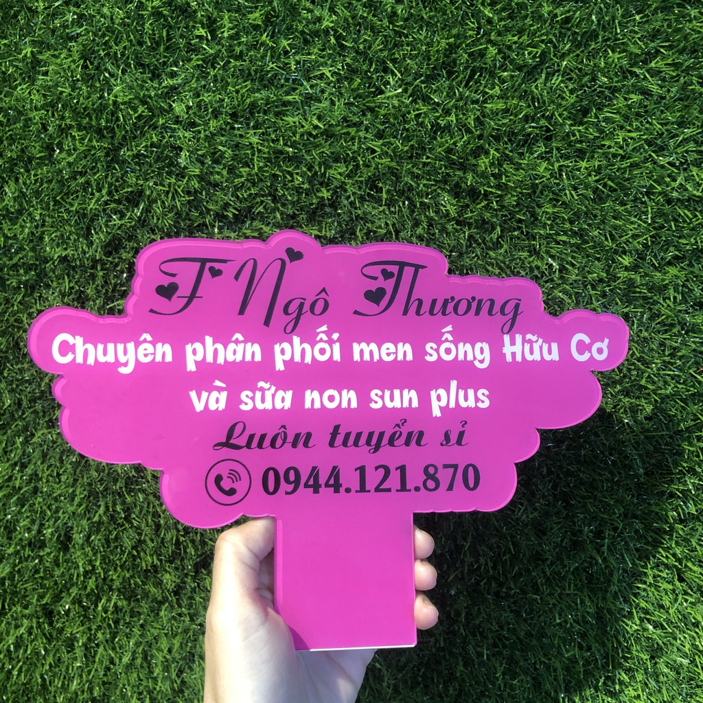 Bảng hiệu cầm tay thiết kế theo yêu cầu - In tên shop của bạn - Đạo cụ bán hàng chống trộm ảnh