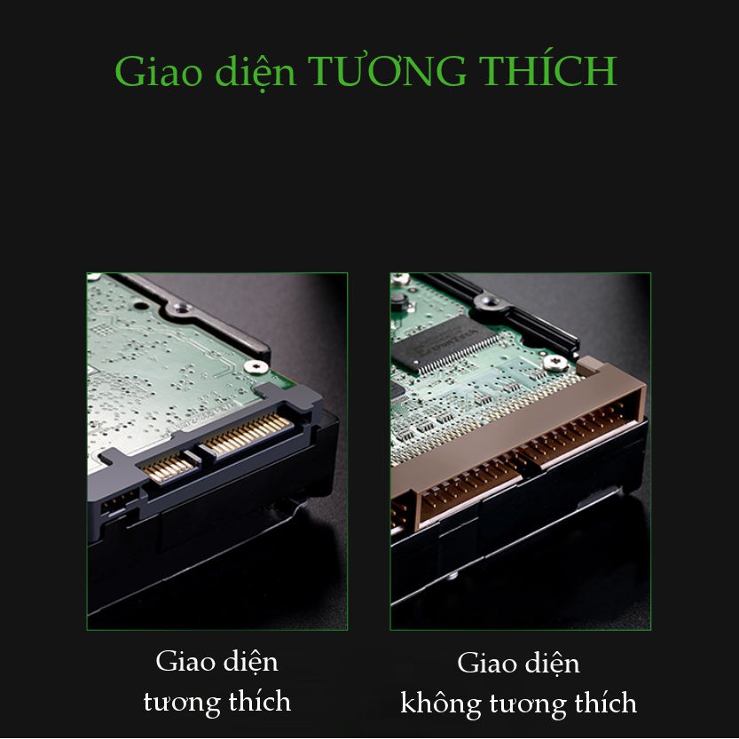 Cáp SATA 3.0 đầu thẳng, đầu vuông góc, nối dài, truyền tốc độ cao 6Gb/s, dài 0.5m UGREEN US217