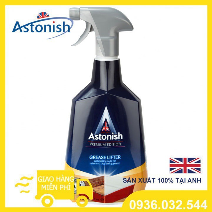 Tẩy dầu mỡ Astonish tẩy sạch dầu mỡ cứng đầu trên máy hút mùi, bếp gas, bếp từ, tường bếp, xoong chảo