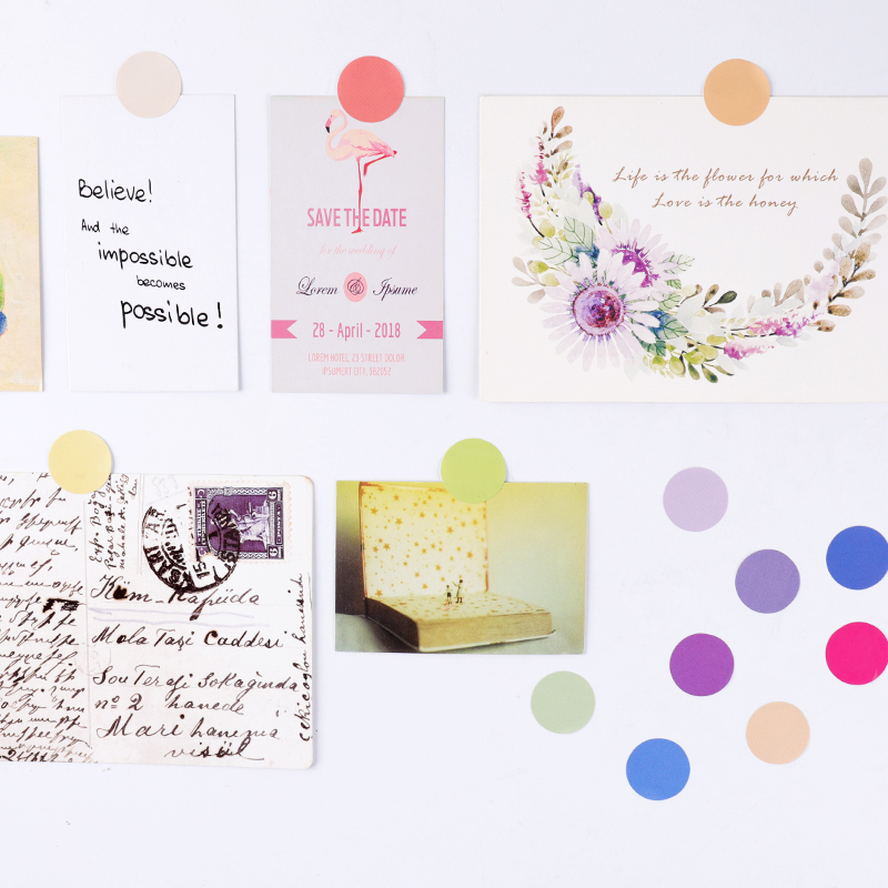 Miếng Dán Trang Trí Sổ Tay Hình Tròn Nhiều Màu Sắc