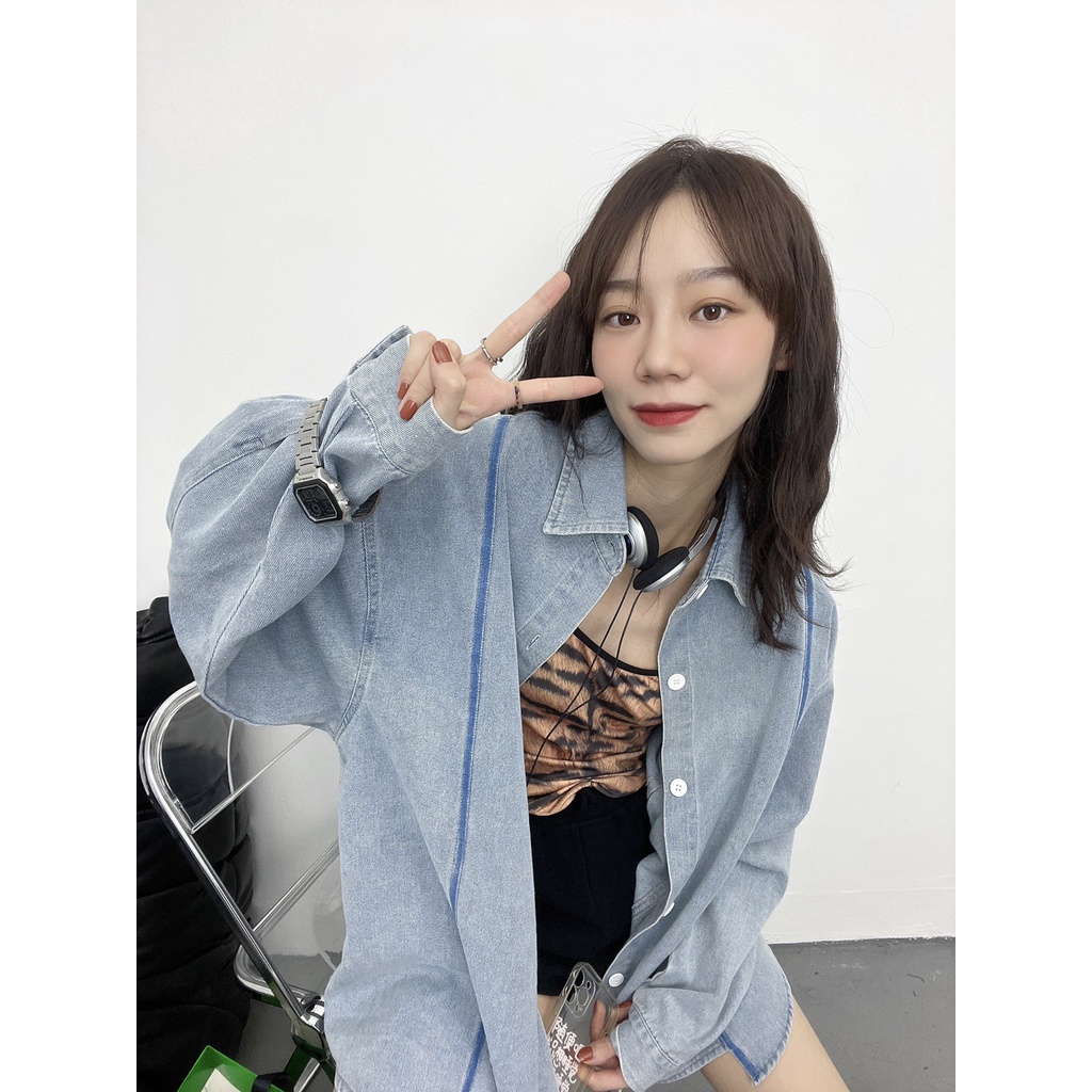 Áo Khoác denim Dài Tay Thêu Họa Tiết Phong Cách retro Thời Trang Cho Nữ