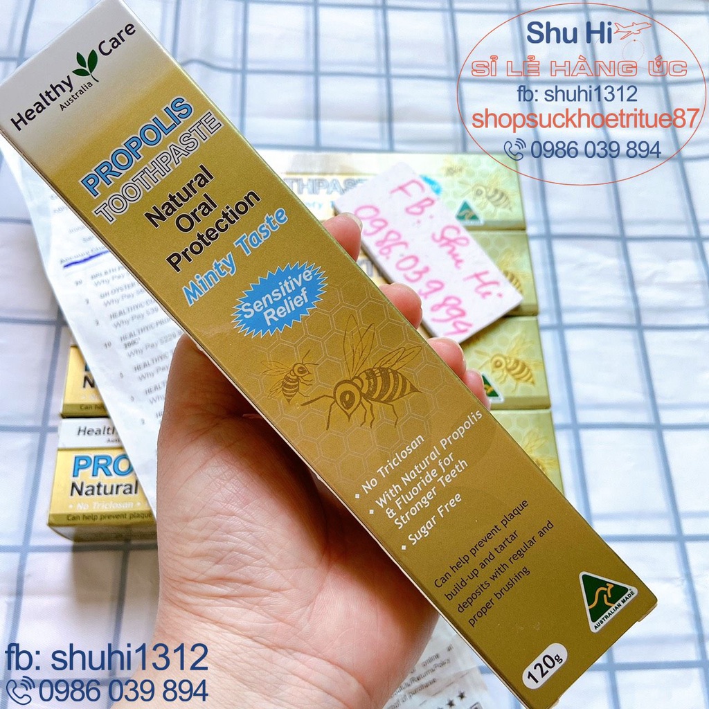 Kem đánh răng keo ong giúp lợi - nướu khỏe mạnh Healthy Care Propolis Toothpaste 120g - Úc