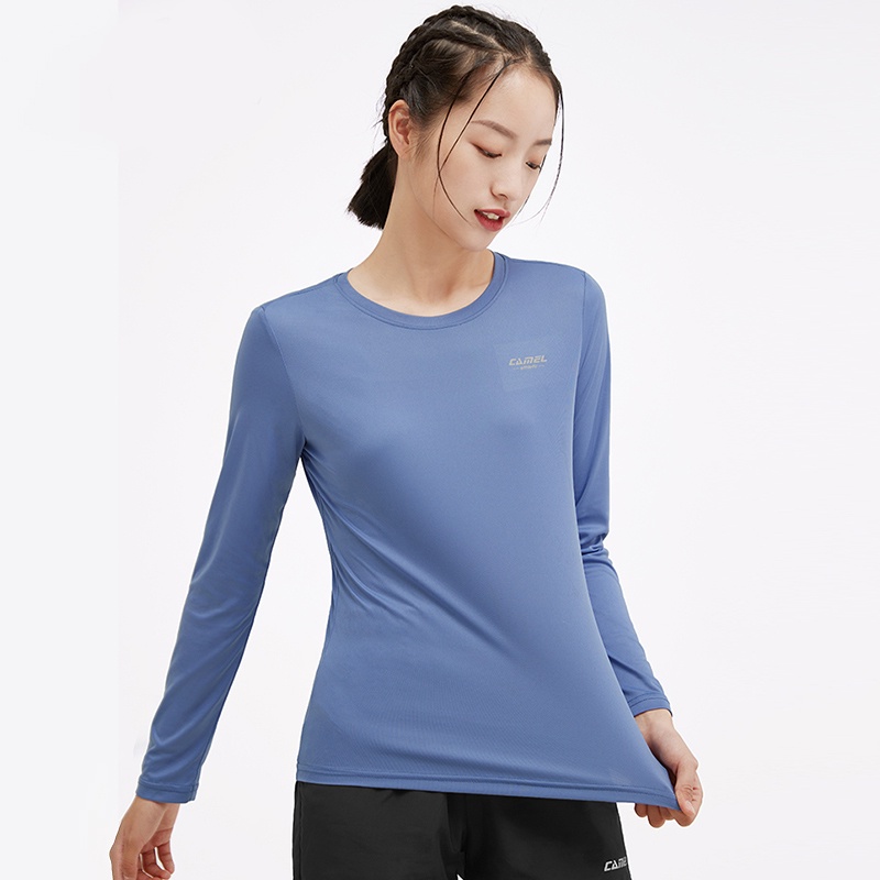 Áo thun CAMEL nhanh khô thoáng khí màu sắc đơn giản phong cách unisex thể thao