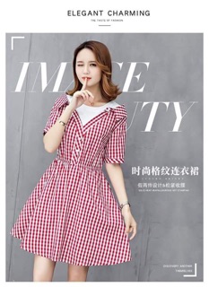 Đầm caro đỏ đen