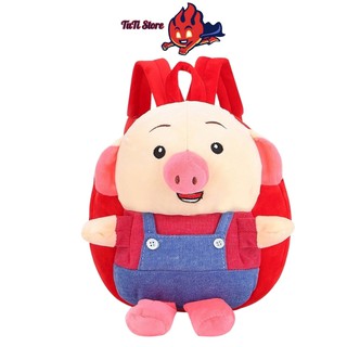 Balo trẻ em hình lợn con cho trẻ từ 1 đến 5 tuổi chất liệu vải nhung - tutistore88
