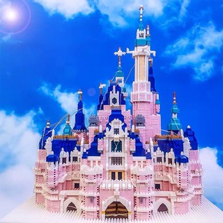 Khối xây dựng Lego tương thích cô gái Lâu đài Disney hạt nhỏ đồ chơi lắp ráp khó khăn dành cho người lớn Khối xây dựng T