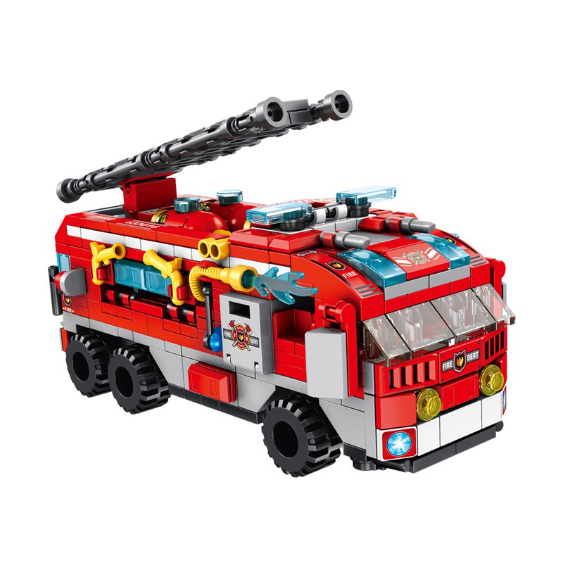 Đồ chơi lắp ráp xe cứu hỏa - Fire Car 12 in 1 Panlos 633016 - Đồ chơi trí tuệ 561 mảnh ghép