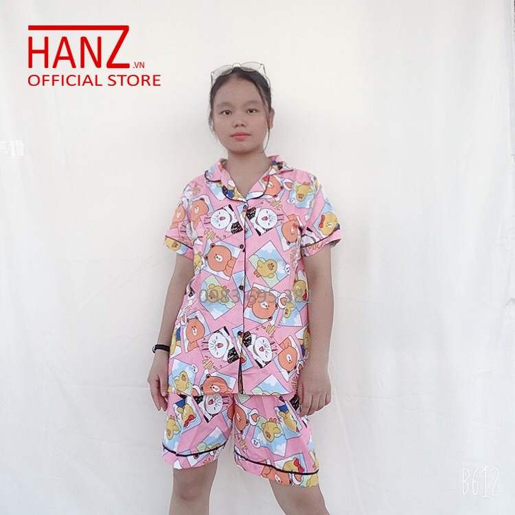 Bộ đồ ngủ nữ pijama cộc đùi bộ mặc nhà chất kate cao cấp thái thoải mái dễ thương giá rẻ Hanz.vn H23 | BigBuy360 - bigbuy360.vn