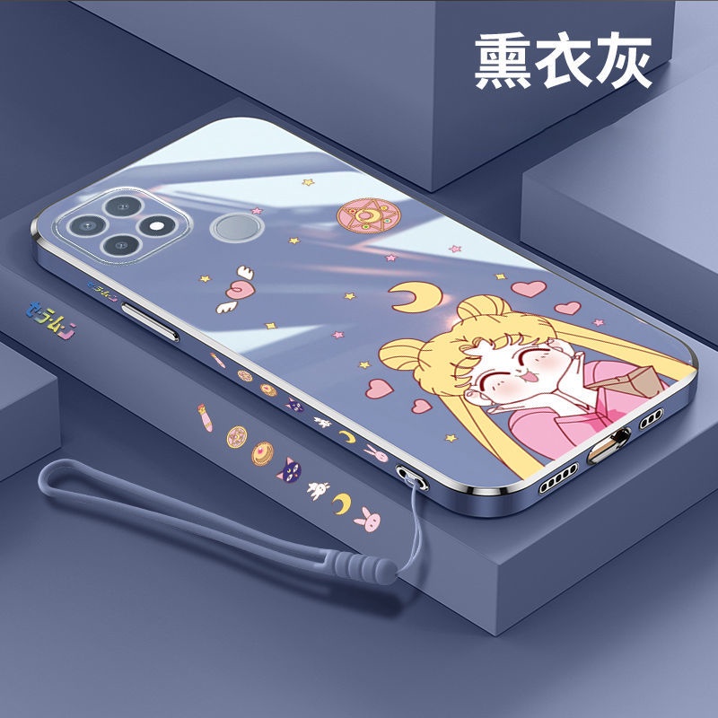 Sailor moon Ốp Điện Thoại Silicon Mạ Viền Hình Nhân Vật Thủy Thủ Mặt Trăng Cho Oppo Realme C15 C12 C25 C25S Realme C11 Realme 7i C17