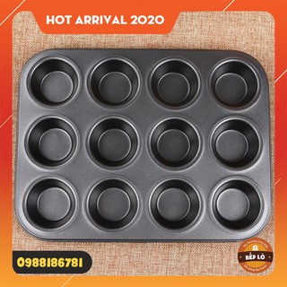Khuôn cupcake chống dính nướng bánh CHẤT LƯỢNG CAO (Đen) - Dụng cụ làm bánh [HÀNG MỚI VỀ]