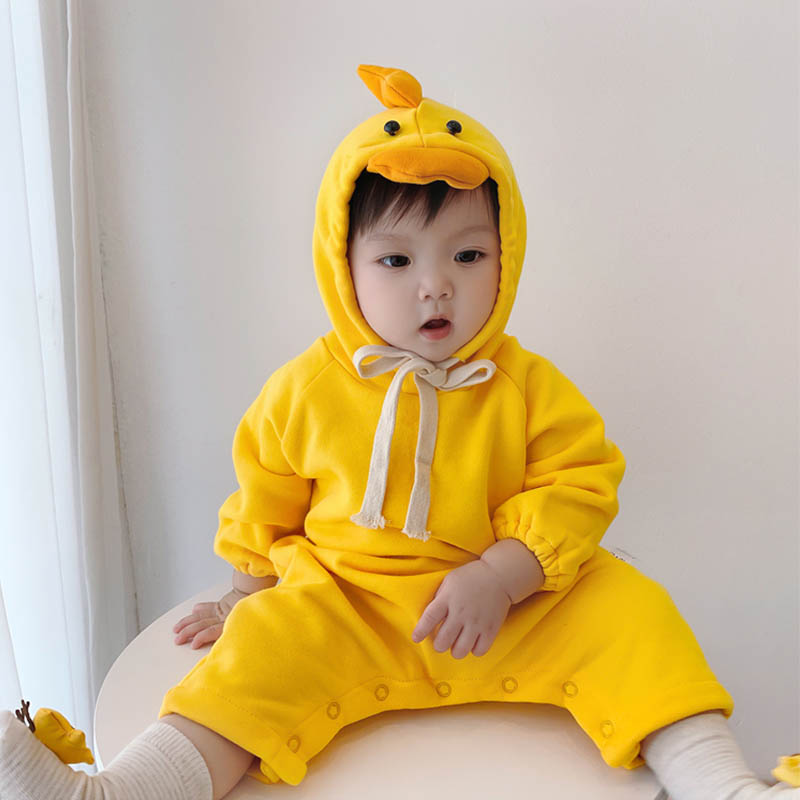 Áo liền quần tay dài hoạ tiết hoạt hình phong cách Hàn Quốc cho bé