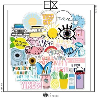 SET 50 MIẾNG STICKER DÁN DỄ THƯƠNG VCSO CHỐNG NƯỚC DÁN NÓN BẢO HIỂM, LAPTOP, VALI, TỦ, BÀN HỌC, XE MÁY