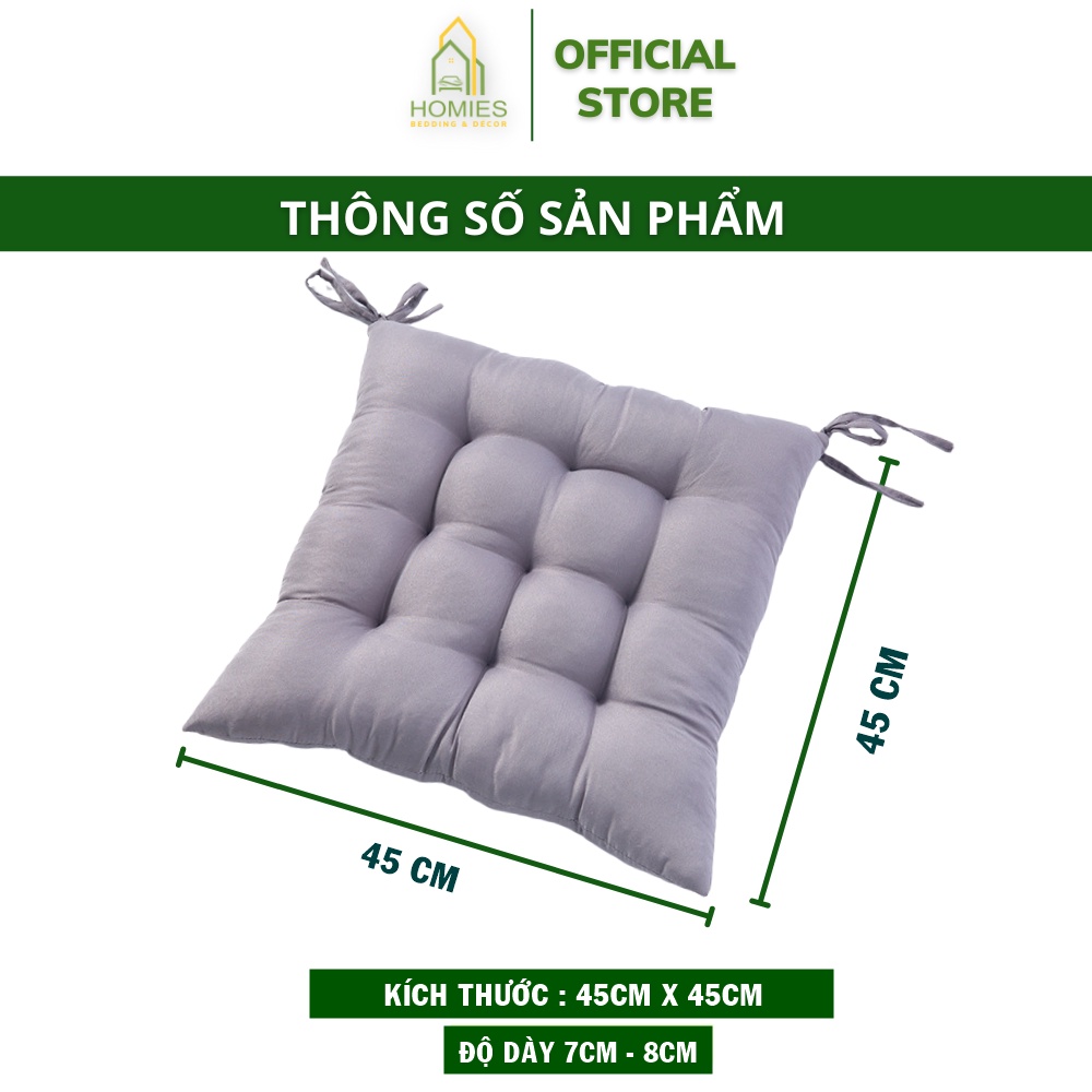 Đệm Ngồi Bệt Vải Đũi HOMIES Kích Thước 40cm x 40cm - Màu Đơn Sắc Phong Cách Nhật Bản