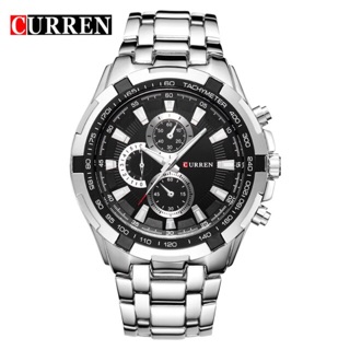 Đồng hồ nam Curren 8023 dây trắng mặt đen