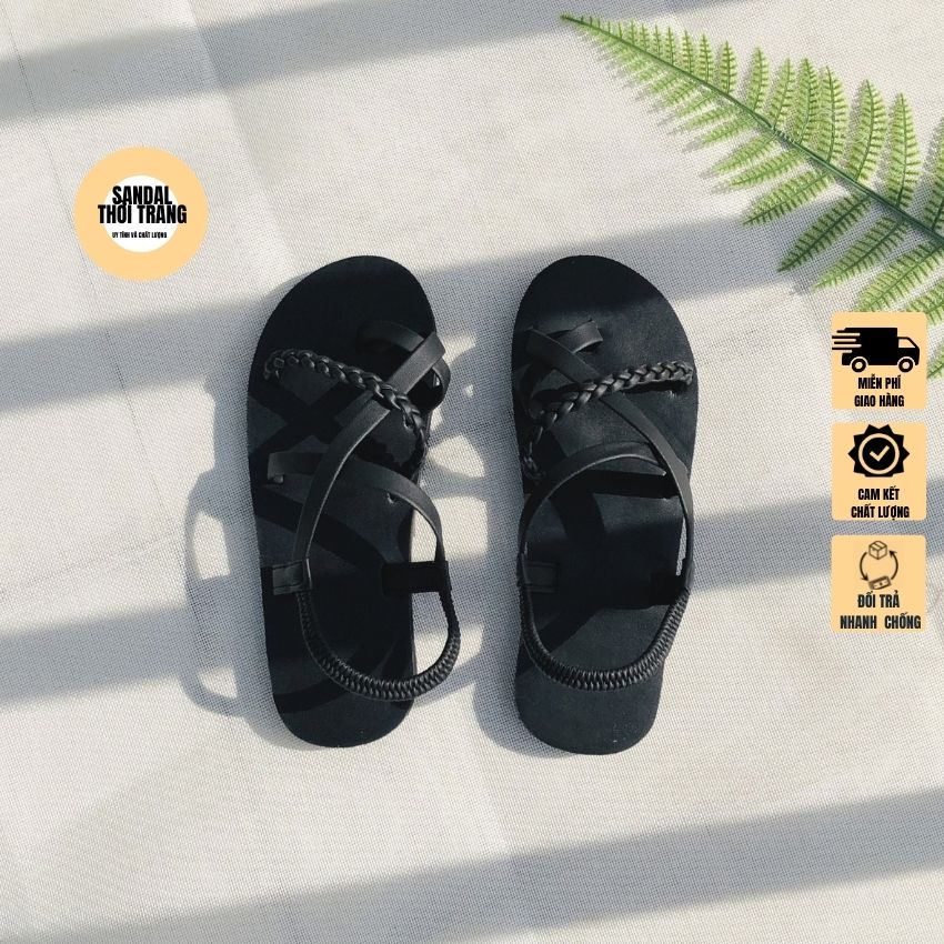 Giày sandal nữ xỏ ngón quai chéo đế bệt, đi học đi chơi A101 bính full size 30-42 nữ SANDALTHOITRANG