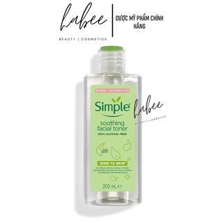 Nước hoa hồng Simple, Toner Simple CHÍNH HÃNG làm dịu và cân bằng da dịu nhẹ 200ml