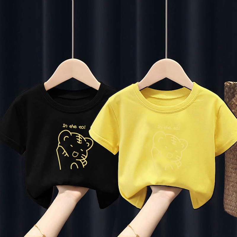 NRVP Áo thun tay ngắn cổ tròn in họa tiết động vật hoạt hình dễ thương thời trang 2022 cho bé trai và bé gái 2-11 tuổi