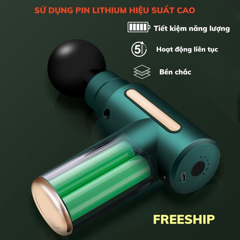 Máy Massage Cầm Tay Mini Cao Cấp, Đấm Lưng Trị Liệu, Mát Xa Cổ Vai Gáy 4 Đầu 6 Chế Độ