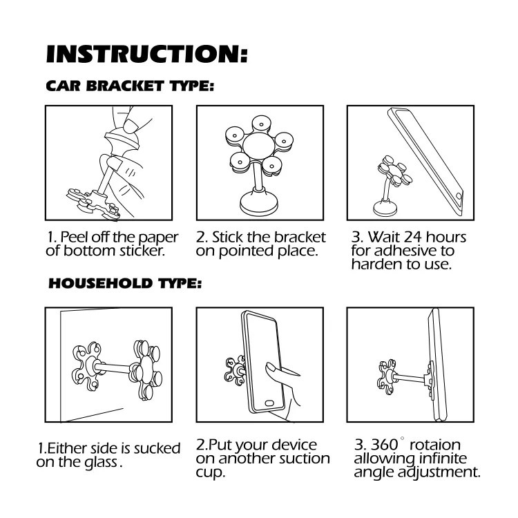 Giá Đỡ  Điện Thoại Xoay 360 độ S2 kéo dài dễ dàng / VIP Hút 2 Mặt Chống Trượt Khi Để Bàn, Ô Tô, gọn nhẹ, giá rẻ