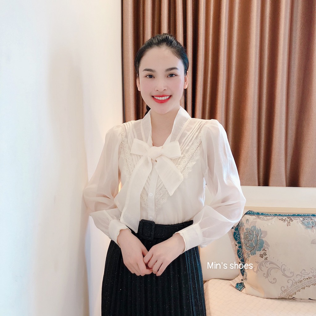 Min's Shoes - Áo Sơ Mi Thiết Kế Chất Tơ Hàn Cực Xinh Áo 432