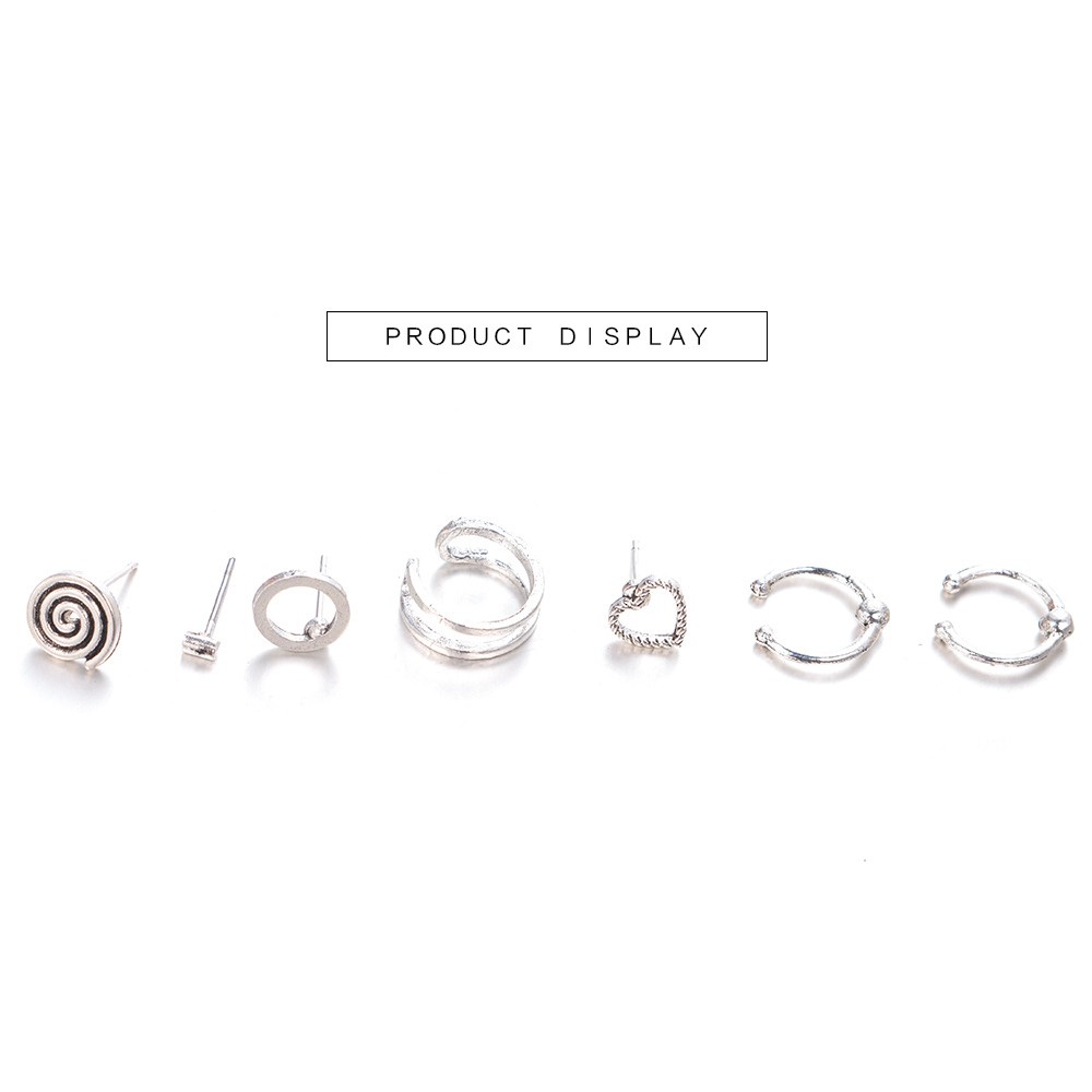 Set 7 bông tai phong cách Vintage dễ thương cho nữ