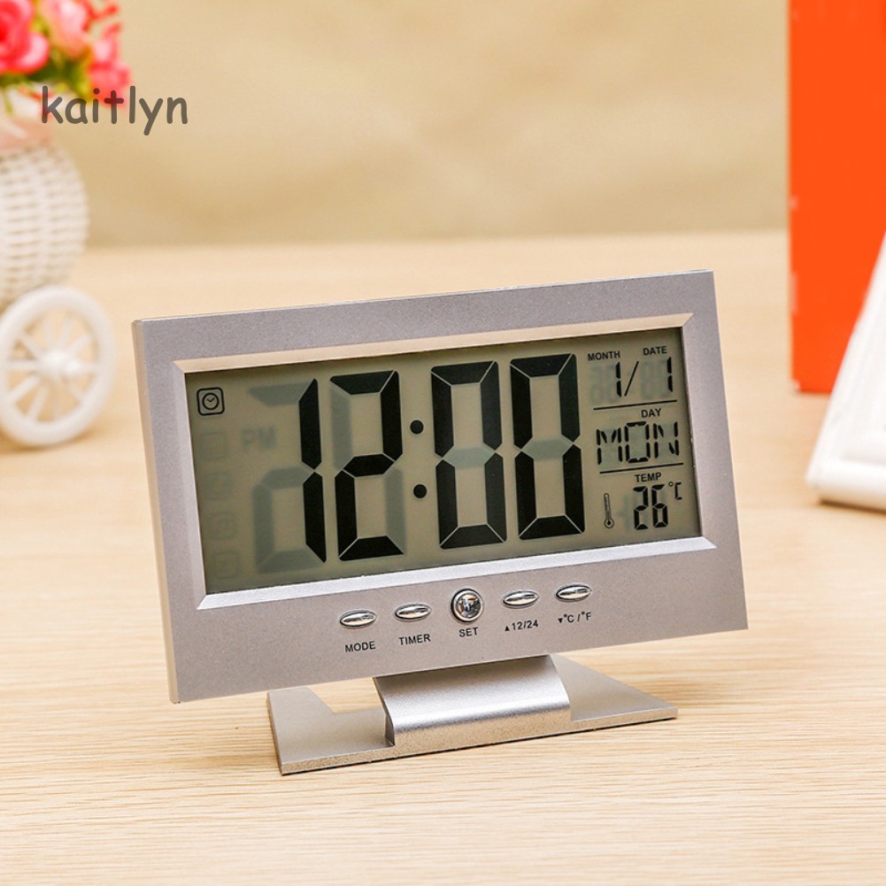 Đồng hồ báo thức có màn hình LCD hiển thị nhiệt độ