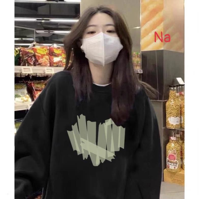 Áo sweater Trái Tim siêu hothit, chất vải chân cua form thụng cánh dơi hình in sắc nét dành cho cặp đôi