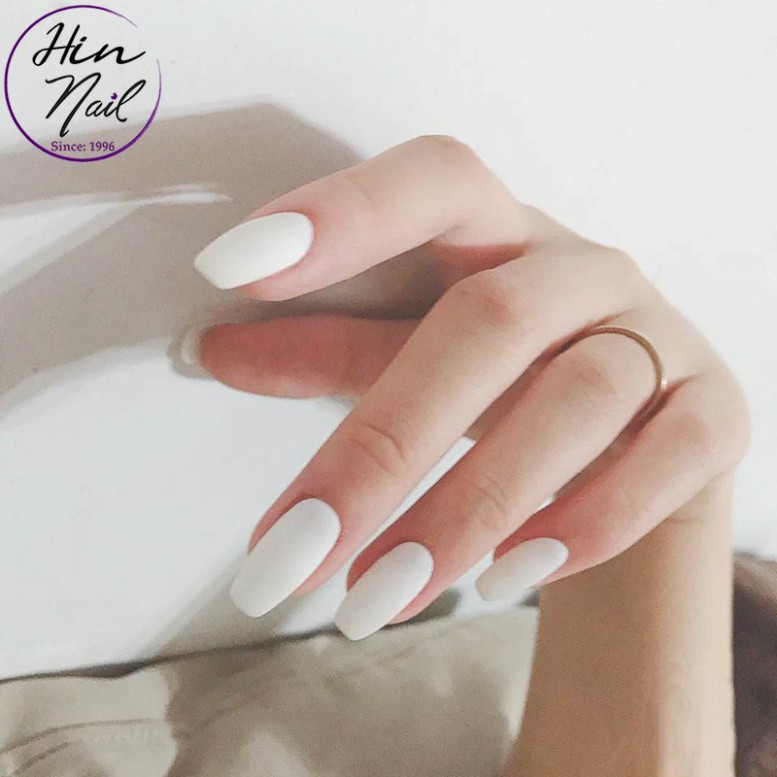 [Tặng 4 phụ kiện] Set 24 móng tay giả nhọn dài sơn nhám Hin Nail