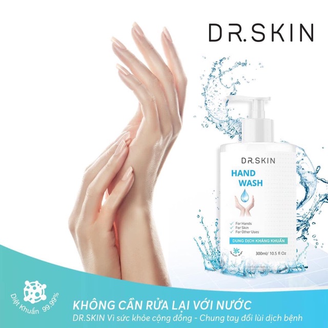 Gel rửa tay khô kháng khuẩn 99.99% DR.SKIN 300ml