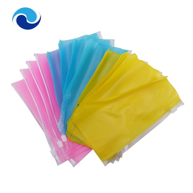 Set 12 túi cỡ A6 có 6 lỗ khóa zip chống nước cho sổ tay bìa còng 6 vòng