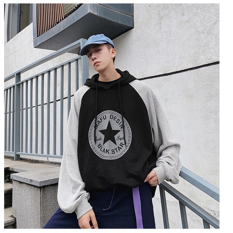 Áo Hoodie Tay Dài Ngôi Sao SuzaSport Phong Cách Hip Hop Đường Phố Nhật Bản Cho Nam Với 2 Màu | BigBuy360 - bigbuy360.vn